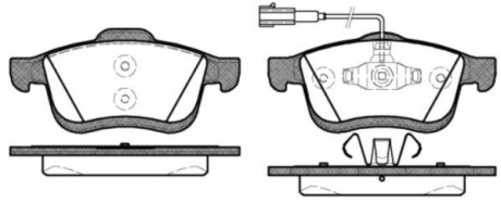 Гальмівні колодки пер. Doblo 10- (диск 305mm)(155.2x69.08x20.3) - WOKING P10833.22