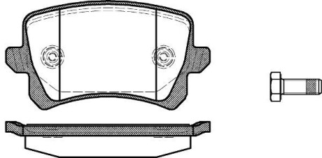 Гальмівні колодки зад. Caddy III/Golf V/Audi A4 03- - WOKING P12423.00