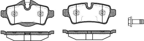 Колодки гальмівні диск. задн. (Remsa) Mini Cooper, One, Clubman 08> (P12443.00) - (34216778327, 34212289154, 34212289155) WOKING P1244300