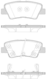 Гальмівні колодки зад. Hyundai i30/i40 11-/Kia Rio 1.4-3.8 12- (akebono) - WOKING P12623.42