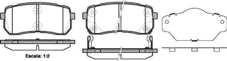 Колодки гальмівні диск. задн. (Remsa) Hyundai H-1 cargo 2.5 08-,Hyundai H-1 travel 2.5 08- (P13883.02) - WOKING P1388302