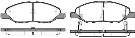 Колодки тормозные диск. перед. (Remsa) Nissan Micra 03>10, Note 06>12, Tiida 07>12 - (ay040ns142, ay040ns120, ay040ns110) WOKING P13933.02