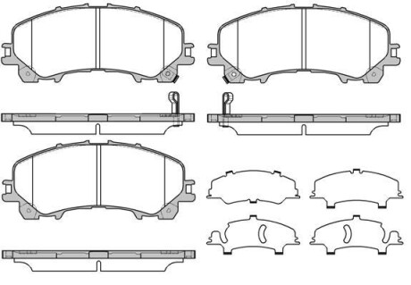 Колодки гальмівні диск. перед. (Remsa) Nissan X-Trail (14-), Infiniti Q50 (13-) (P15073.12) - WOKING P1507312