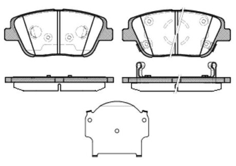 Гальмівні колодки пер. HYUNDAI SONATA V (NF) /KIA OPTIMA 2.0 12- - WOKING P15233.02