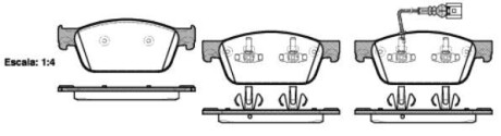 Колодки гальмівні диск. перед. (Remsa) VW T5 T6 (P15403.01) - (7E0698151, 7E0698151B, 7E0698151C) WOKING P1540301