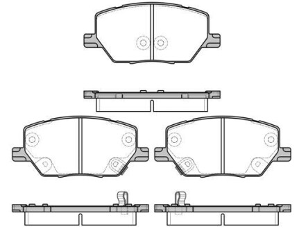 Гальмівні колодки пер. Fiat 500X / Jeep Renegade1.4-2.0 14- - (52094174, 77367214, 77367936) WOKING P17403.02