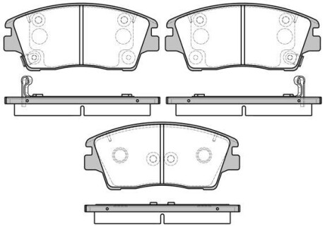 Гальмівні колодки пер. Hyundai Tucson 1.6-2.0 14- - (58101F2A50, 58101D9A00, 58101D7A10) WOKING P17763.02