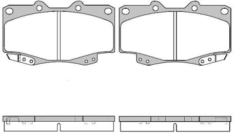 Колодки гальмівні диск. перед. (Remsa) Toyota Hilux 97>05, 05>15 (P2153.22) - WOKING P215322