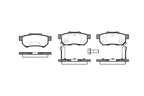 Колодки гальмівні диск. задн. (Remsa) Honda Jazz 02> 08> 15> / Civic 91>01 (P3333.52) - (06430SAAE50, 43022SAAE50, 43022SAAE51) WOKING P333352 (фото 1)