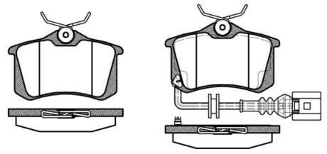 Колодки тормозные диск. задн. (Remsa) Audi A3 (03-), VW Golf V VI, Golf Plus, Skoda Fabia I II (с датч изн) - WOKING P3633.41