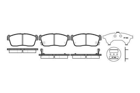 Гальмівні колодки пер. Chevrolet Cruze /Subaru Justy /Suzuki Ignis /Nissan Pixo 1.0-2.5 00- - (0449197217, 0449197402, 0449197404) WOKING P6243.02