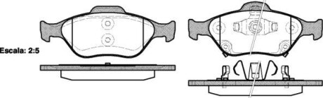 Гальмівні колодки пер. Toyota Yaris 05- (ATE) - (044650D050, 044650D050000, 04465YZZDS) WOKING P6663.12