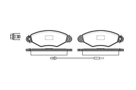 Гальмівні колодки пер. Kangoo 1.2-1.6 97- (Bosch) (з датчиком) - WOKING P7433.01