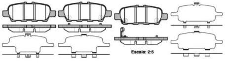 Гальмівні колодки зад. Qashqai/XTrail 07- (38x105,5x14,3) - (440608H3X5, D40601MB0A, D40603JY0A) WOKING P9763.41 (фото 1)