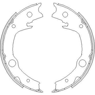 Колодки ручного гальма Corolla 02-07/Avensis 03-08/Echo 99-05 - (4654020080, 0449505040, 449505040) WOKING Z4729.00