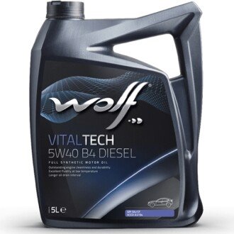 Моторное масло VitalTech B4 Diesel 5W-40, 5 л - Wolf 1042635