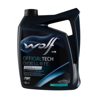 Моторна олива OfficialTech LL III FE 0W-30, 5 л - Wolf 1044344