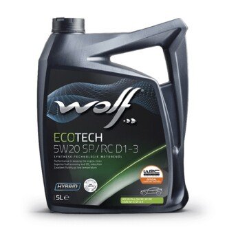 Моторна олива EcoTech SP, RC, SP/RC D1-3 5W-20, 5 л - Wolf 1050526