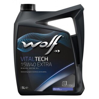 Моторное масло VitalTech 15W-40, 5 л - Wolf 8301117