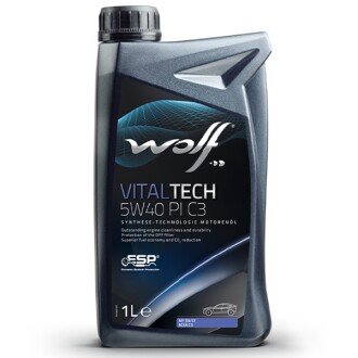 Моторное масло VitalTech PI C3 5W-40, 1 л - Wolf 8302817