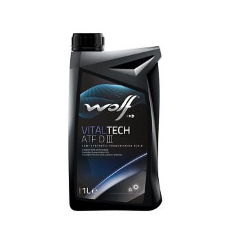 Трансмиссионное масло VitalTech ATF DIII полусинтетическое 1 л - (08268P99ZAY1, 000077110E01, MZ313771) Wolf 8305306