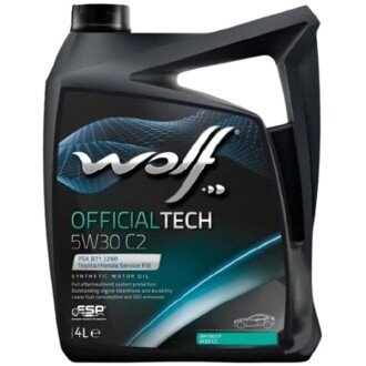 Моторна олива OfficialTech C2 5W-30, 4 л - (ke90090042, ke90090032, gs55505m9eur) Wolf 8309014