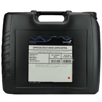 Моторна олива OfficialTech UHPD Extra 5W-30, 20 л - Wolf 8335655