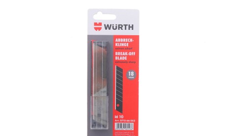 Лезвие для ножа канцелярского 18 мм - WURTH 071566053