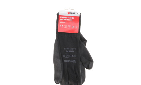 Рукавиці захисні з поліуретановим покриттям Black PU (Т.10) - WURTH 0899402410