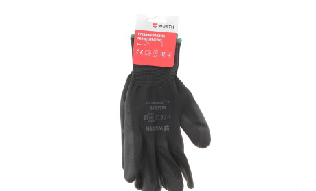 Перчатки с полиуретановым покрытием (XXL) Black PU RED LINE - WURTH 0899402411