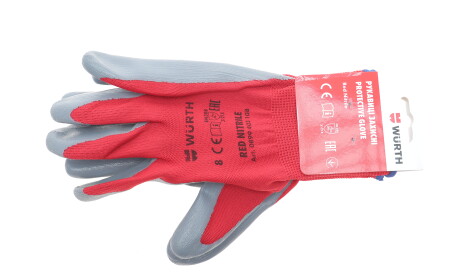 Рукавиці захисні з нітриловим покриттям RED NITRILE (Т.8) - WURTH 0899403108