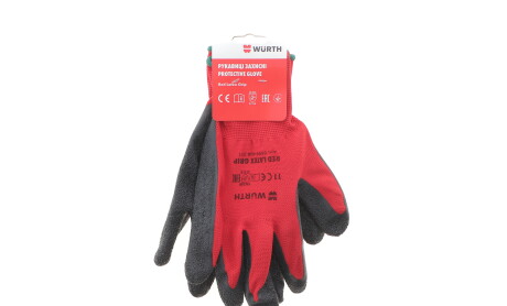 Перчатки с латексным покрытием (11) RED LATEX GRIP - WURTH 0899408211