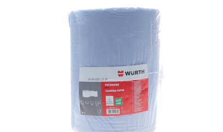 Папір для протирання поверхонь 2 шари/1000 шт (36х38cм) (блакитний) - WURTH 0899800773