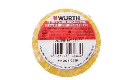 Изолента желтая (15mmx10m) - WURTH 0985107