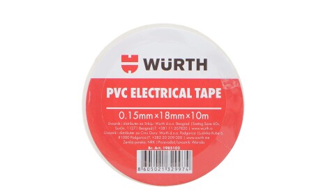 Изолента белая (18mmx10m) - WURTH 1985102