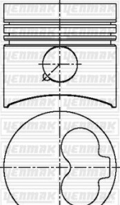 Поршень с кольцами і пальцем (размер отв. 76.51 / STD) VW 1.6d 82-, 2.4D 90- (4/6цл.) (CR / JP / CY / MF / CS / ME / 1V / JK /JR /DW) - YENMAK 31-03305-000