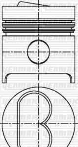 Поршень с кольцами і пальцем (размер отв. 82.60/STD) FIAT 1.7-1.9D (149 B 3,000, 149 B 4,000 M 705 BA,19,0) - YENMAK 31-03394-000