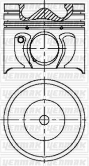 Поршень с кольцами і пальцем (размер отв. 86.01 / STD) FORD MODEO 2.0 TDCI (4цл.) (V185 Duratorq TDCI 125 PS, CD132 Duratorq TDCI 115…) - YENMAK 31-03459-000