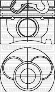 Поршень с кольцами і пальцем (размер отв. 89 / STD) (OM 602DE 29LA.980/982/983/984) - YENMAK 31-03609-000