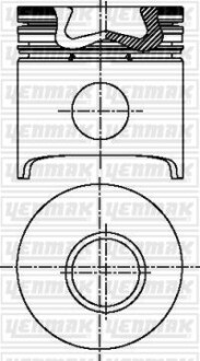 Поршень с кольцами і пальцем RENAULT Master 2.5TD -98 (размер отв. 93 / STD) (8140.47 / S 9 U 714) - YENMAK 31-03687-000