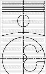 Поршень с кольцами і пальцем (размер отв. 82.50/STD) FORD Escort, Mondeo 1.8TD (RFN / RFK / RVA / RFL / RFA / RFU / RFM / RFS / RF…) - YENMAK 31-03777-000