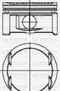 Поршень с кольцами і пальцем OPEL Omega B 2.6 (размер отв. 83.2 / STD) (Y 26 SE) - YENMAK 31-03797-000