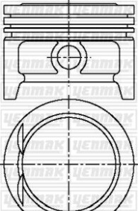 Поршень с кольцами і пальцем (размер отв. 77.60/STD) OPEL Astra F/G, Corsa, 1,4 (X 1,4 XE, NC,NE,NZ) - YENMAK 31-03808-000