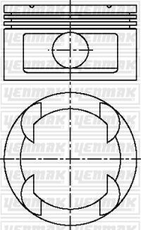 Поршень с кольцами і пальцем (размер отв. 86,00/STD) OPEL Omega B 3.0 (6цл.) (X 30 XE) - YENMAK 31-03812-000