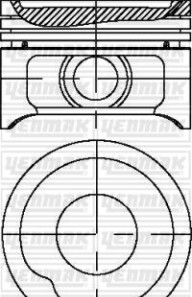 Поршень з кільцями і пальцем (размір отв. 77.60/STD) OPEL Astra F, Corsa, Combo 1,4 (1.4 NV, C1.4 NZ) - YENMAK 31-03819-000