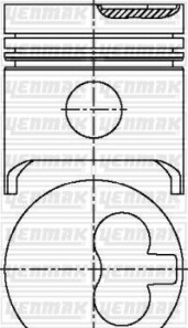 Citroen поршень с кольцами і пальцем (размер отв. 80,00 / std) berlingo 1.8d 98- (161 a, a9a, xud7) - YENMAK 31-03876-000