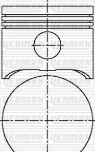 Поршень з кільцями і пальцем (размір отв. 84,00/STD) CITROEN C25 1.8, PEUGEOT 504/505/J5/J7 1,8 (XM 7 P/T) - YENMAK 31-03881-000