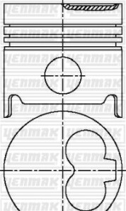 Поршень с кольцами і пальцем (размер отв. 86.00/STD) RENAULT Master Trafic 2.1D -97 (J 8 S 708/712/714) - YENMAK 31-03908-000