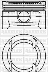 Поршень с кольцами і пальцем CHEVRALET Aveo 1.4 (размер отв. 73.4 / STD) (A14XER) - YENMAK 31-03913-000