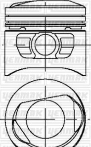 Поршень с кольцами і пальцем (размер отв. 79.97 / STD) FORD ESCORT III 1.6 -92 (4цл.) (CVH LUC / LUK ?ok Bogazl? Karb?rat?r 90/95 PS) - YENMAK 31-04031-000